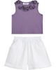 Sweet Cactus Sweet Cactus Rosette Top and Lace-Trim Shorts Set - 1