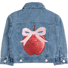 Sweet Wink Sweet Wink Apple Bow Sequin Patch Denim Jacket 
