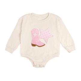 Sweet Wink Sweet Wink Bandana Cowgirl Patch Western Long Sleeve Romper