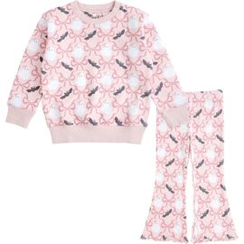 Sweet Wink Sweet Wink Bat And Ghost Trellis Halloween Sweatshirt & Flare Legging Set