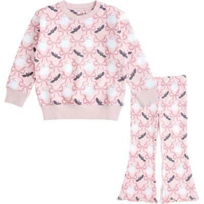 Sweet Wink Sweet Wink Bat And Ghost Trellis Halloween Sweatshirt & Flare Legging Set