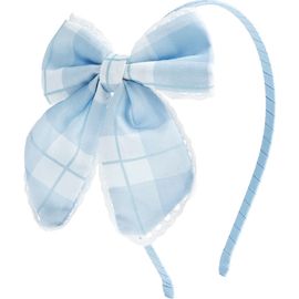 Sweet Wink Sweet Wink Blue Plaid Bow Headband 