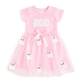 Sweet Wink Sweet Wink Boo Sequin Patch Halloween Short Sleeve Tutu Dress