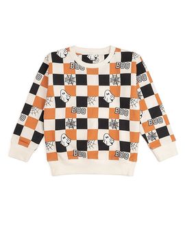 Sweet Wink Sweet Wink Boys' Boo Checkered Halloween Sweatshirt