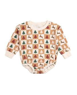 Sweet Wink Sweet Wink Boys' Cabin Christmas Long Sleeve Romper