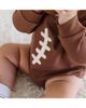 Sweet Wink Sweet Wink Boys' Football Lace Patch Long Sleeve Romper - 3