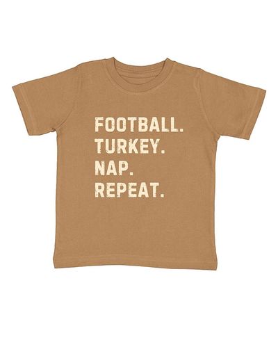 Sweet Wink Sweet Wink Boys' Football Turkey Nap Repeat Thanksgiving Short Sleeve T-Shirt