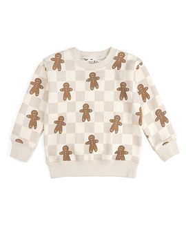 Sweet Wink Sweet Wink Boys' Gingerbread Christmas Checkered Sweatshirt
