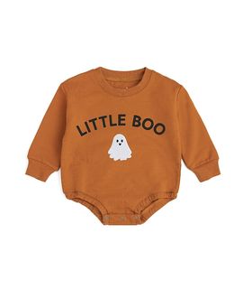 Sweet Wink Sweet Wink Boys' Little Boo Patch Halloween Long Sleeve Romper