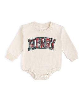 Sweet Wink Sweet Wink Boys' Merry Tartan Patch Christmas Long Sleeve Romper