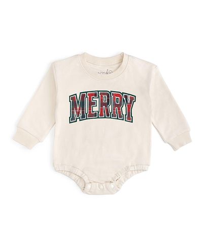 Sweet Wink Sweet Wink Boys' Merry Tartan Patch Christmas Long Sleeve Romper