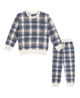 Sweet Wink Sweet Wink Boys' Navy Plaid Sweatshirt & Jogger Set