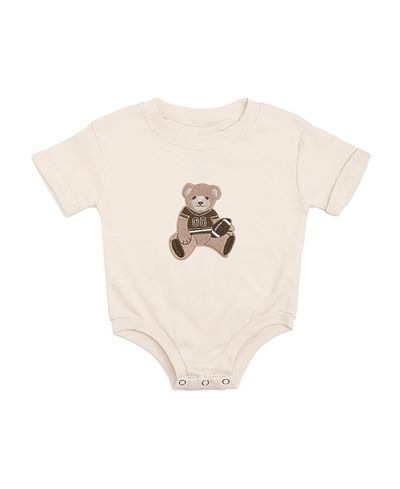 Sweet Wink Sweet Wink Boys' Teddy Bear Patch Short Sleeve Romper