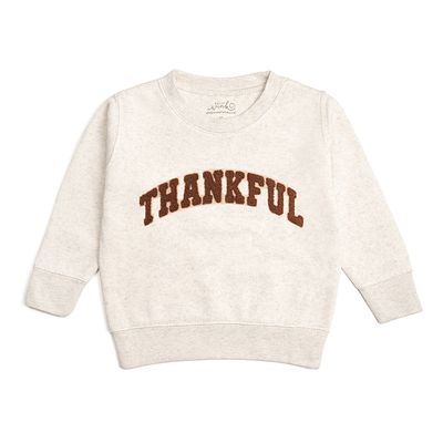 Sweet Wink Sweet Wink Boys' Thankful Patch Varsity Thanksgiving Sweatshirt