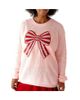 Sweet Wink Sweet Wink Candy Cane Sequin Bow Patch Christmas Women's Sweater - 1