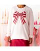 Sweet Wink Sweet Wink Candy Cane Sequin Bow Patch Christmas Women's Sweater - 4
