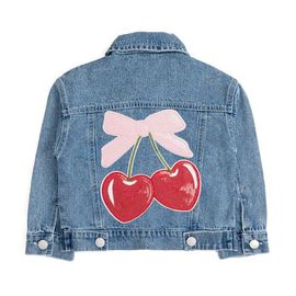 Sweet Wink Sweet Wink Cherry Sequin Patch Denim Jacket 