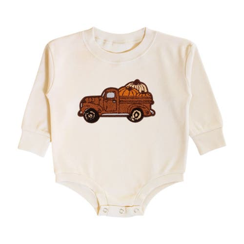 Sweet Wink Sweet Wink Fall Truck Patch Long Sleeve Romper