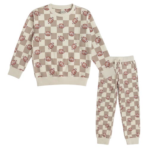 Sweet Wink Sweet Wink Football Checkered Sweatshirt & Jogger Set