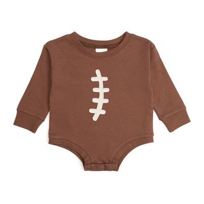 Sweet Wink Sweet Wink Football Lace Patch Long Sleeve Romper