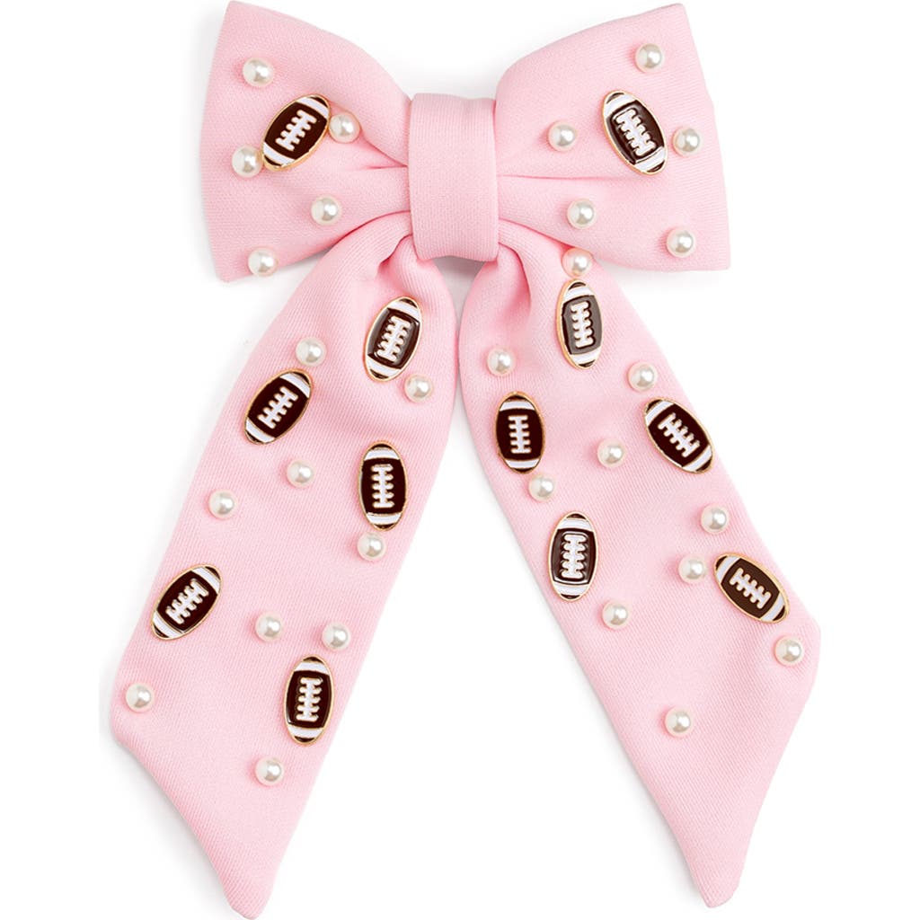 Sweet Wink Sweet Wink Football Pearl Bow Clip