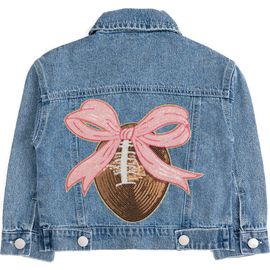 Sweet Wink Sweet Wink Football Sequin Patch Denim Jacket 