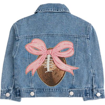 Sweet Wink Sweet Wink Football Sequin Patch Denim Jacket 