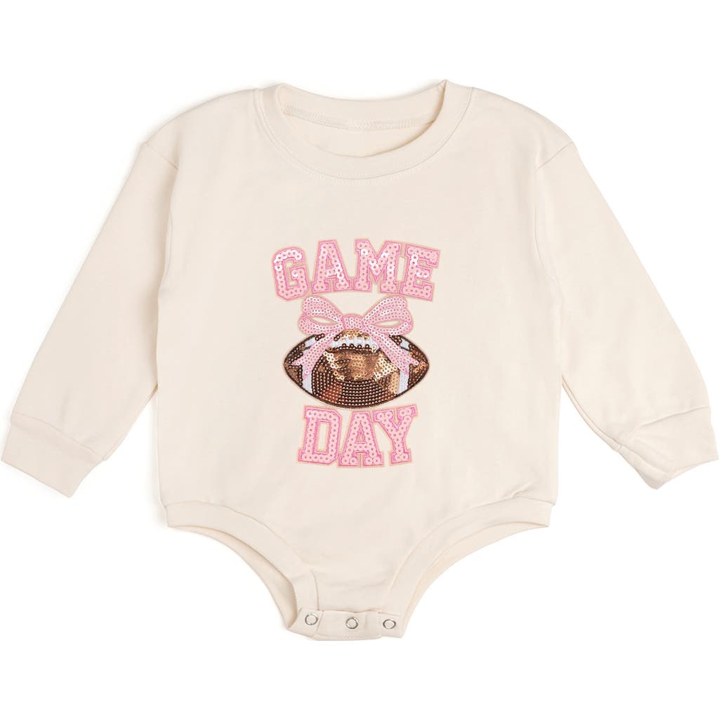 Sweet Wink Sweet Wink Game Day Sequin Patch Long Sleeve Romper