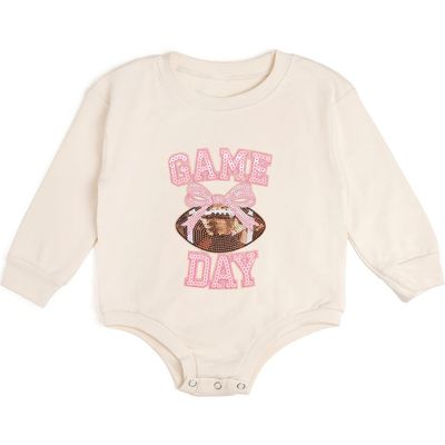 Sweet Wink Sweet Wink Game Day Sequin Patch Long Sleeve Romper