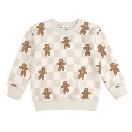 Sweet Wink Sweet Wink Gingerbread Christmas Checkered Sweatshirt