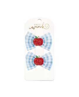 Sweet Wink Sweet Wink Girls' Apple Gingham Tulle Bow Clip Set