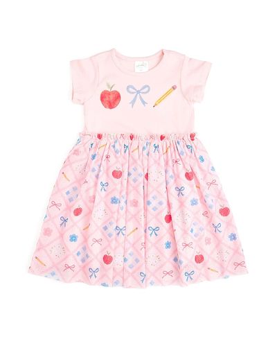 Sweet Wink Sweet Wink Girls' Back To School Trellis Short Sleeve Tutu Dress