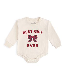 Sweet Wink Sweet Wink Girls' Best Gift Ever Patch Christmas Long Sleeve Romper