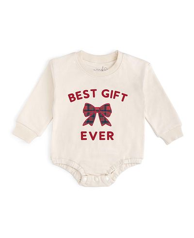 Sweet Wink Sweet Wink Girls' Best Gift Ever Patch Christmas Long Sleeve Romper