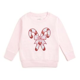 Sweet Wink Sweet Wink Girls' Candy Cane Patch Christmas Sweatshirt- Little Kid, Big Kid