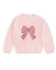 Sweet Wink Sweet Wink Girls' Candy Cane Sequin Bow Patch Christmas Sweater - 1