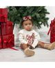 Sweet Wink Sweet Wink Girls' Christmas Plaid Bow Patch Long Sleeve Romper - 3