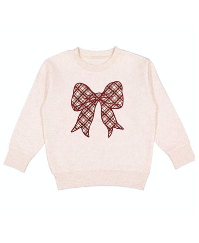 Sweet Wink Sweet Wink Girls' Christmas Plaid Bow Patch Sweatshirt