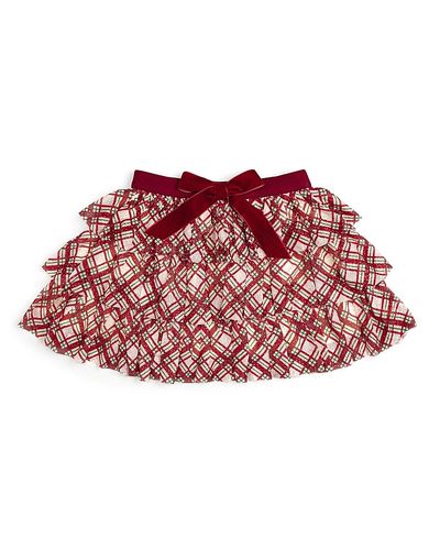 Sweet Wink Sweet Wink Girls' Christmas Plaid Bow Tiered Tutu Skirt