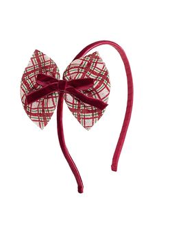 Sweet Wink Sweet Wink Girls' Christmas Plaid Layered Bow Headband