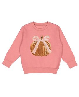 Sweet Wink Sweet Wink Girls' Coquette Pumpkin Sequin Patch Sweatshirt