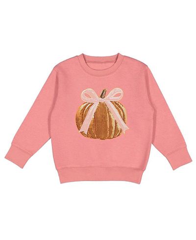 Sweet Wink Sweet Wink Girls' Coquette Pumpkin Sequin Patch Sweatshirt