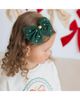 Sweet Wink Sweet Wink Girls' Emerald Rhinestone Christmas Tulle Bow Headband - 3