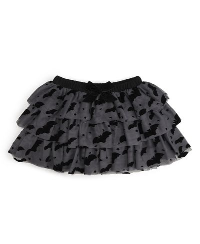 Sweet Wink Sweet Wink Girls' Flocked Bats Halloween Bow Tiered Tutu