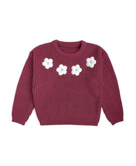 Sweet Wink Sweet Wink Girls' Floral Applique Sweater