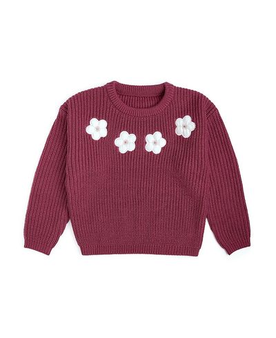 Sweet Wink Sweet Wink Girls' Floral Applique Sweater