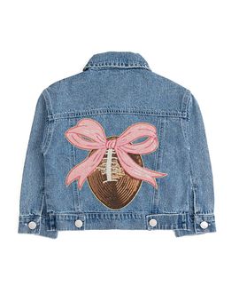 Sweet Wink Sweet Wink Girls' Football Sequin Patch Denim Jacket