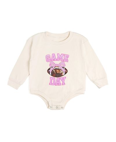 Sweet Wink Sweet Wink Girls' Game Day Sequin Patch Long Sleeve Romper