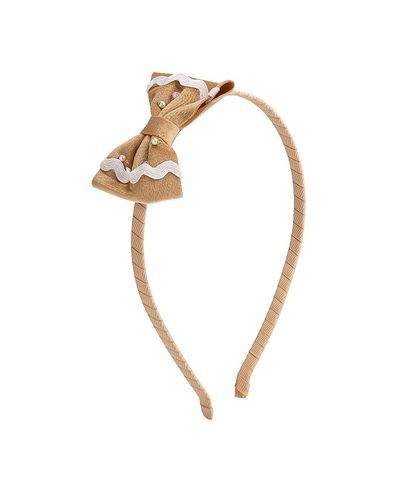 Sweet Wink Sweet Wink Girls' Gingerbread Christmas Velvet Bow Headband