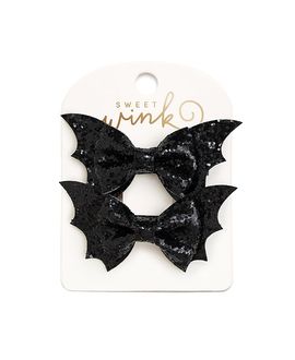 Sweet Wink Sweet Wink Girls' Glitter Bat Halloween Bow Clip Sett